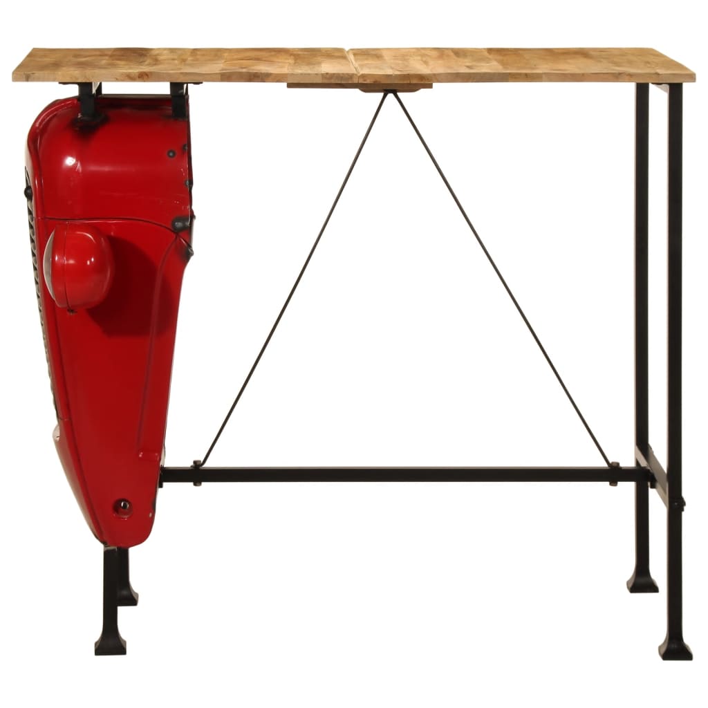 Tavolino Bar Trattore Rosso e Marrone 55x120x107 cm Legno Mango | homemem39
