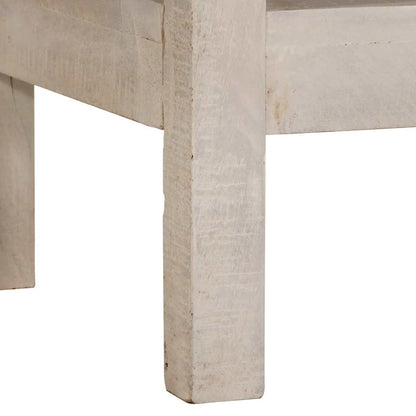 Tavolo Consolle Bianco 110x35x75cm Legno Massello di Mango | homemem39
