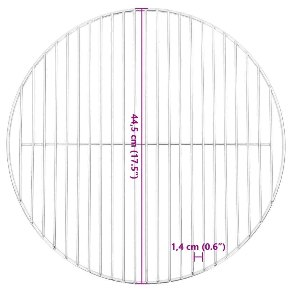 Griglia per Barbecue Rotonda Ø44,5 cm Acciaio Inossidabile 304 - homemem39