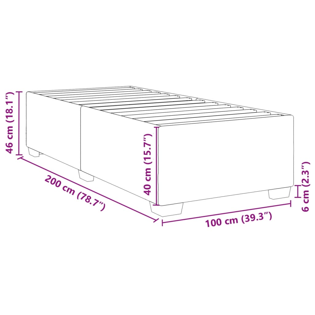Giroletto senza Materasso Blu 100x200 cm in Tessuto | homemem39