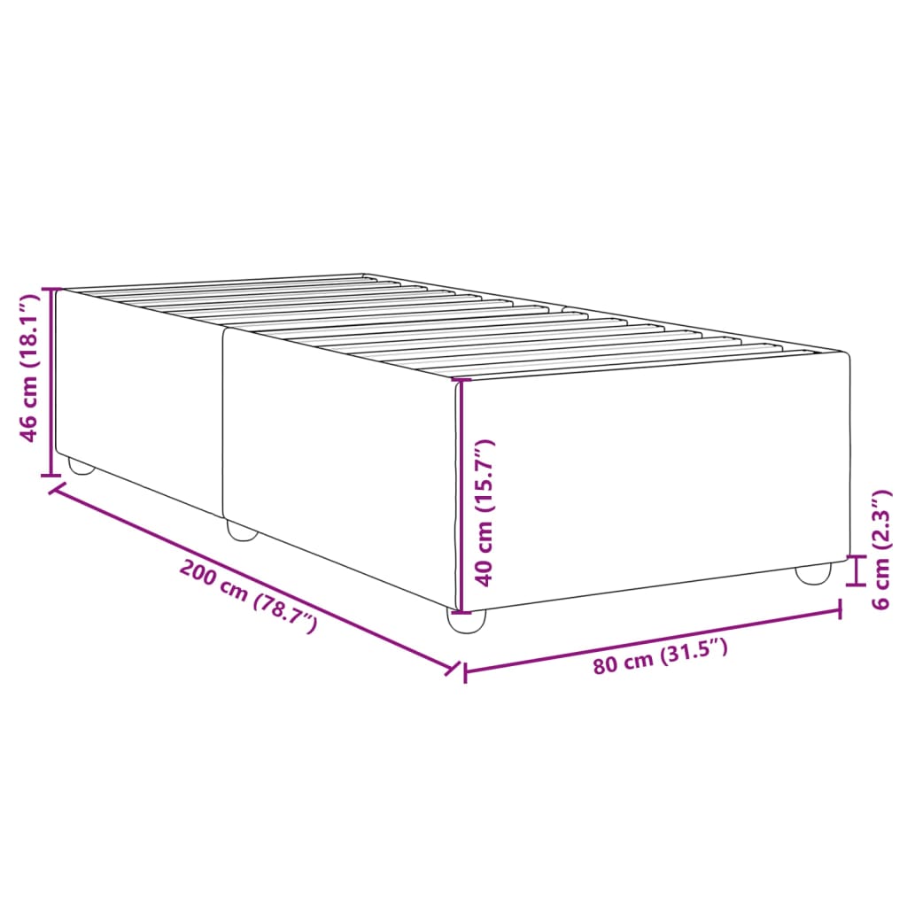 Giroletto senza Materasso Tortora 80x200 cm Tessuto | homemem39