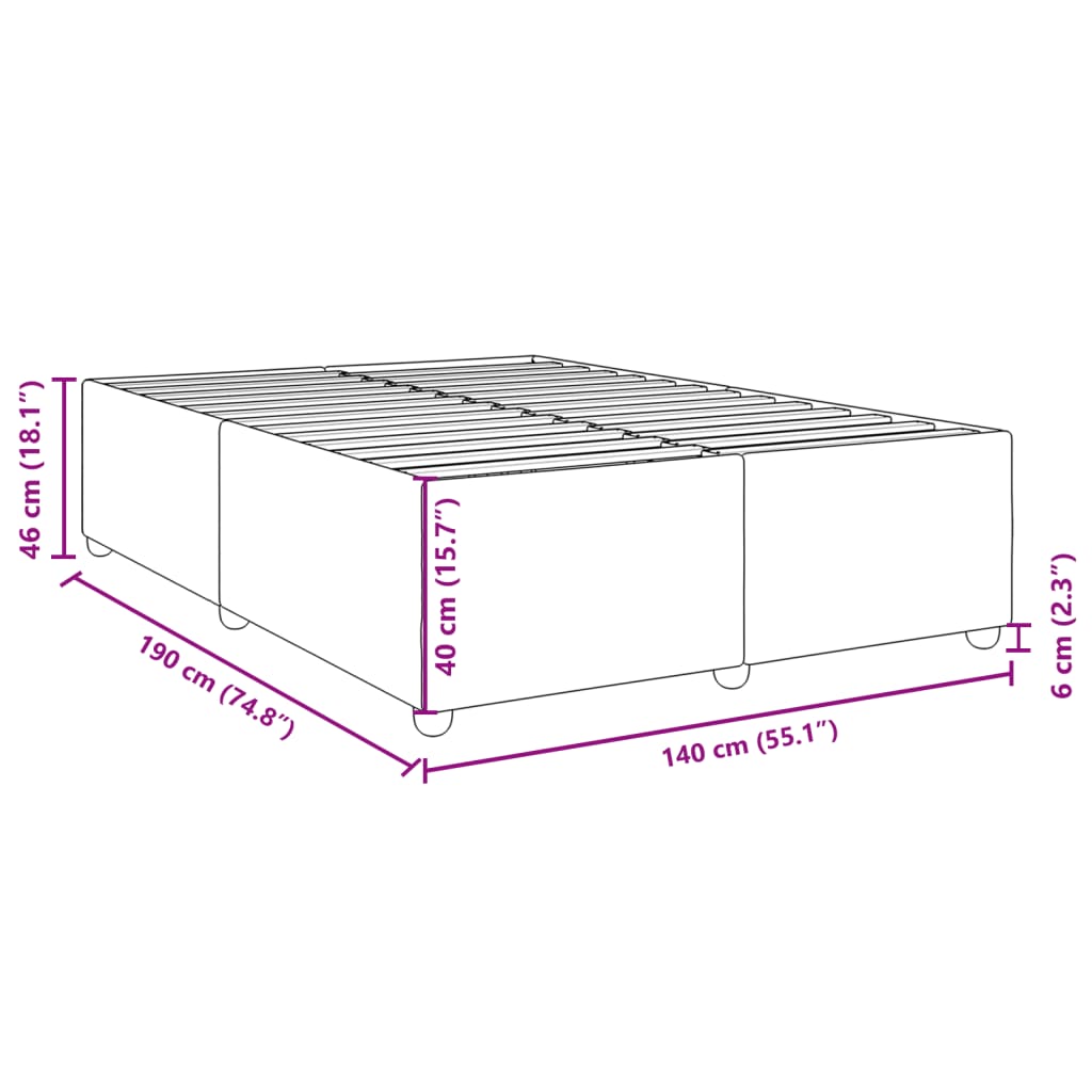 Giroletto senza Materasso Marrone Scuro 140x190 cm Tessuto | homemem39