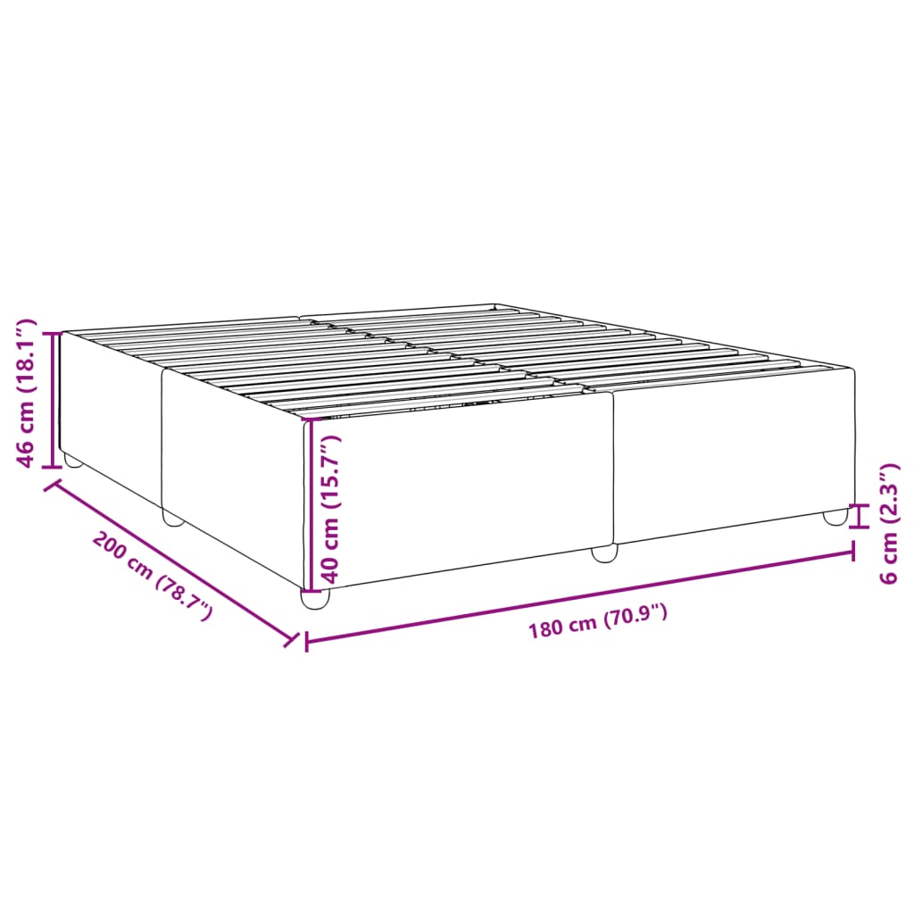 Giroletto senza Materasso Marrone Scuro 180x200 cm Tessuto | homemem39
