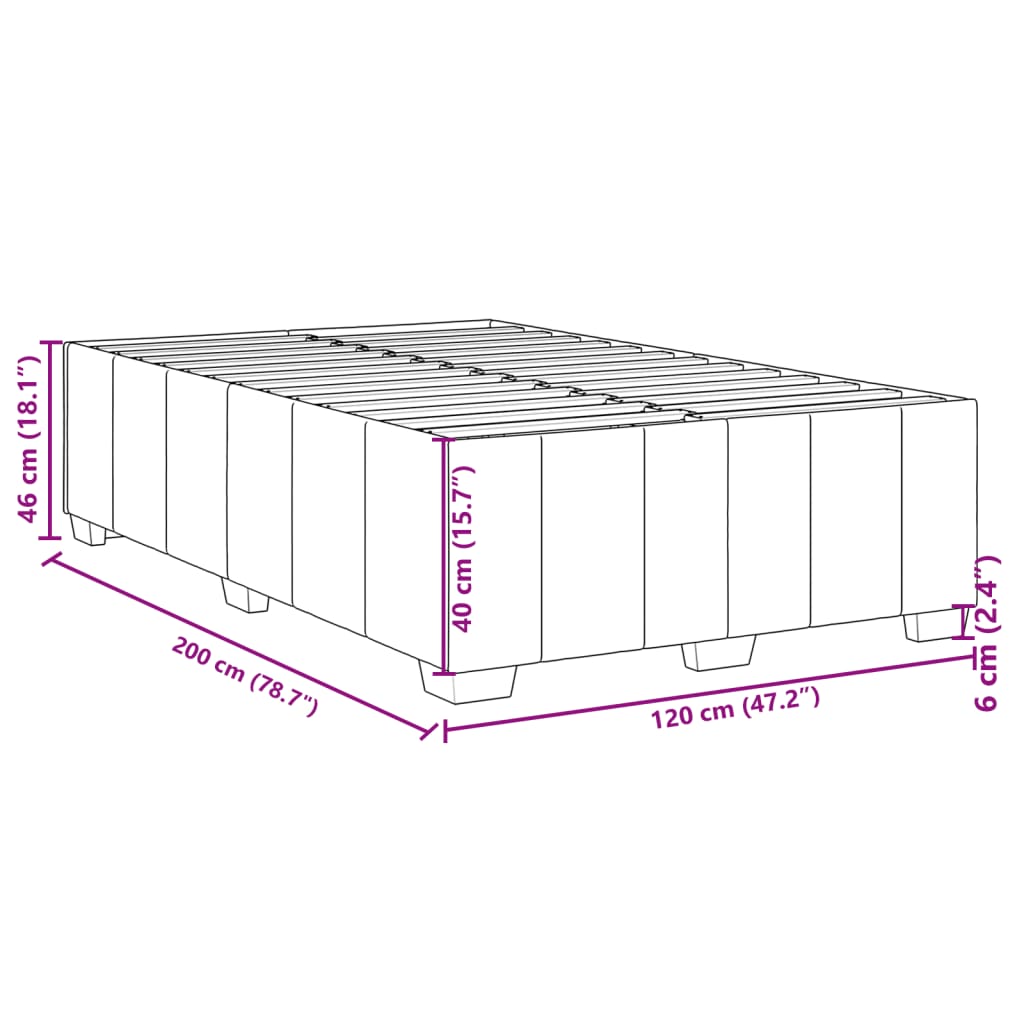 Giroletto senza Materasso Grigio Scuro 120x200 cm Tessuto | homemem39