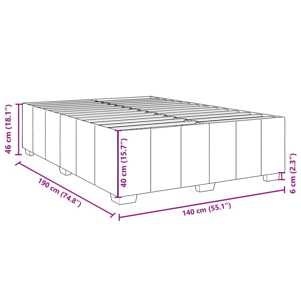 Giroletto senza Materasso Tortora 140x190 cm in Tessuto | homemem39