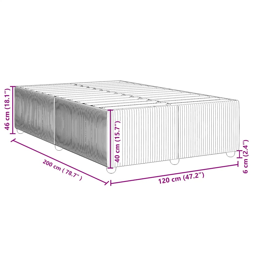 Giroletto senza Materasso Marrone Scuro 120x200 cm Tessuto
