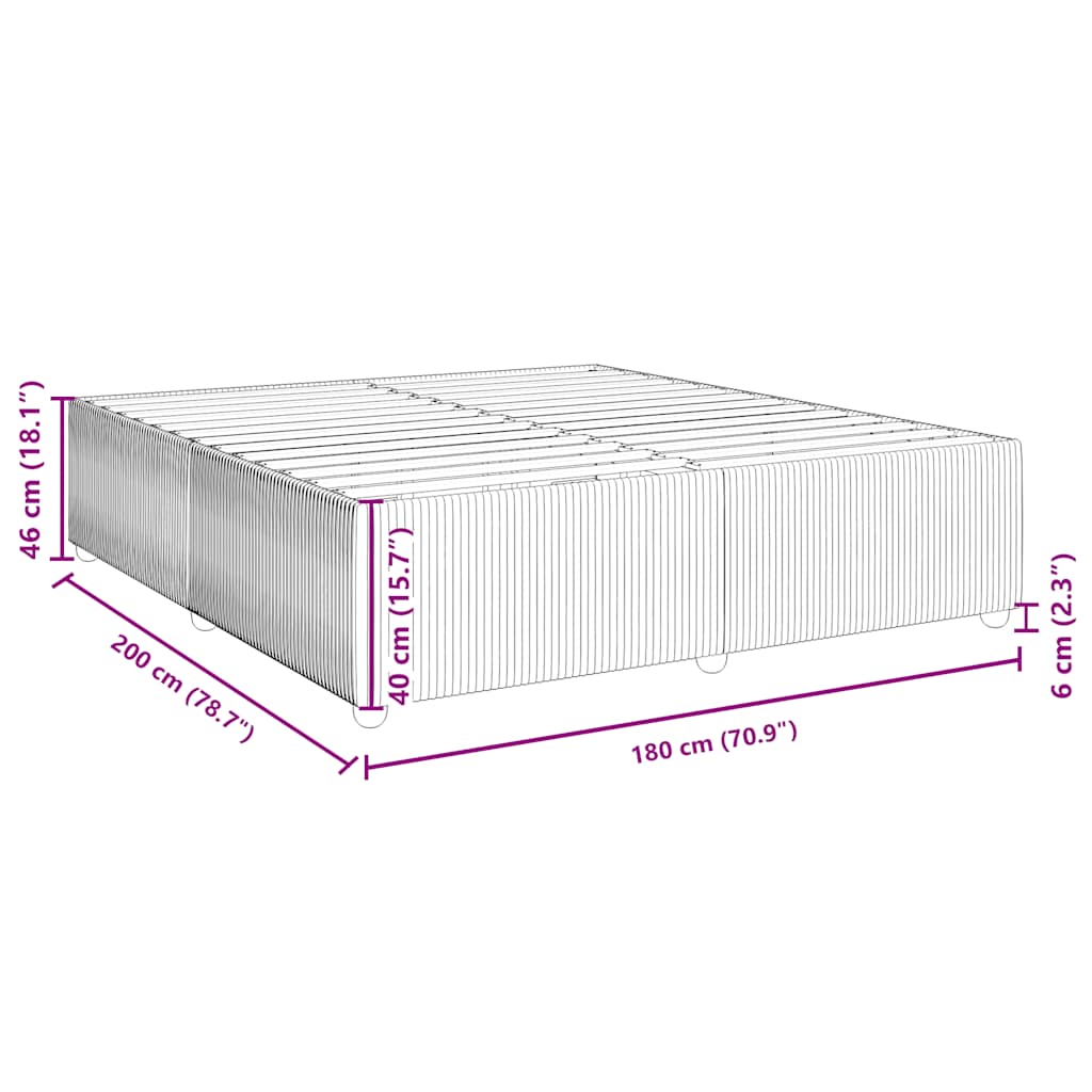 Giroletto senza Materasso Grigio Scuro 180x200 cm Tessuto - homemem39