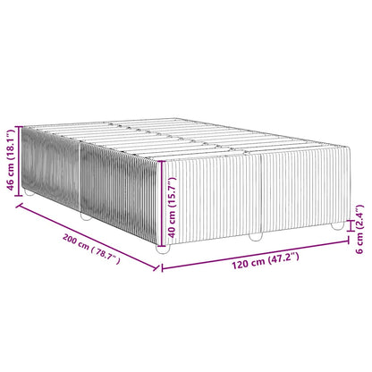 Giroletto senza Materasso Verde Scuro 120x200 cm in Velluto - homemem39