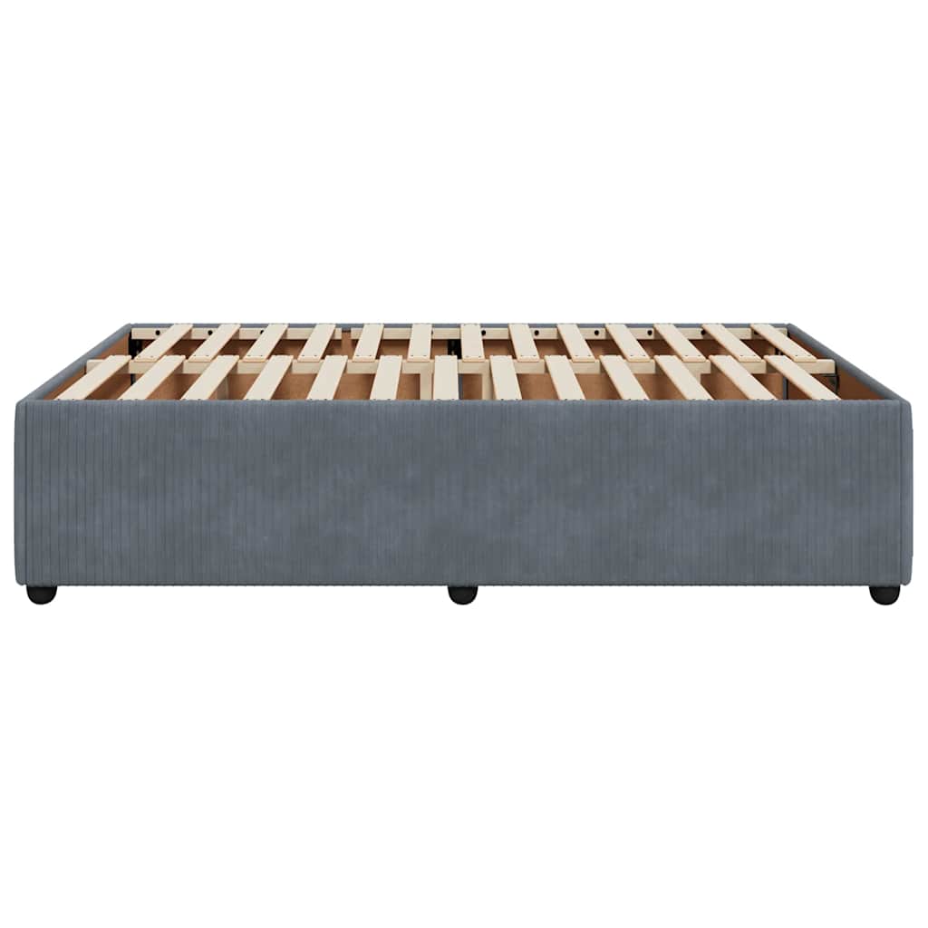 Giroletto senza Materasso Grigio Scuro 140x200 cm Velluto | homemem39