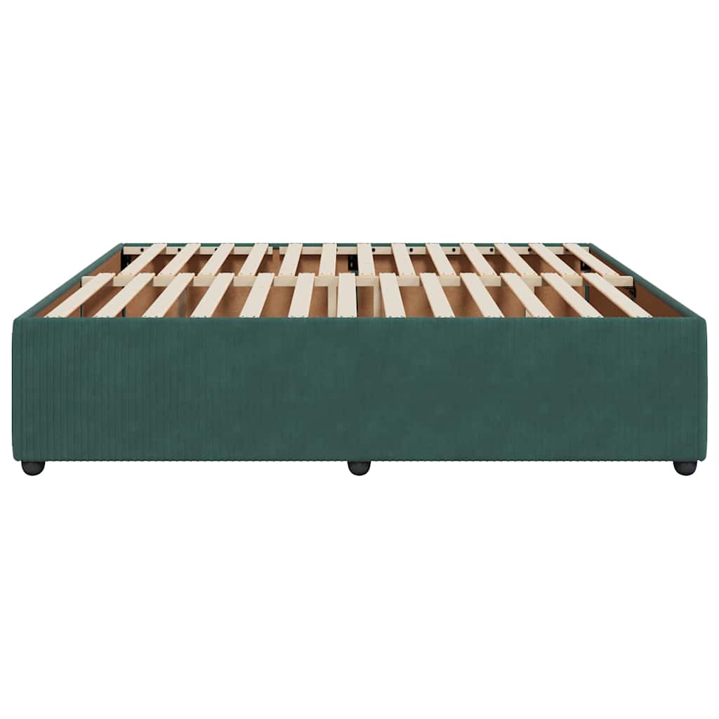 Giroletto senza Materasso Verde Scuro 200x200 cm in Velluto - homemem39