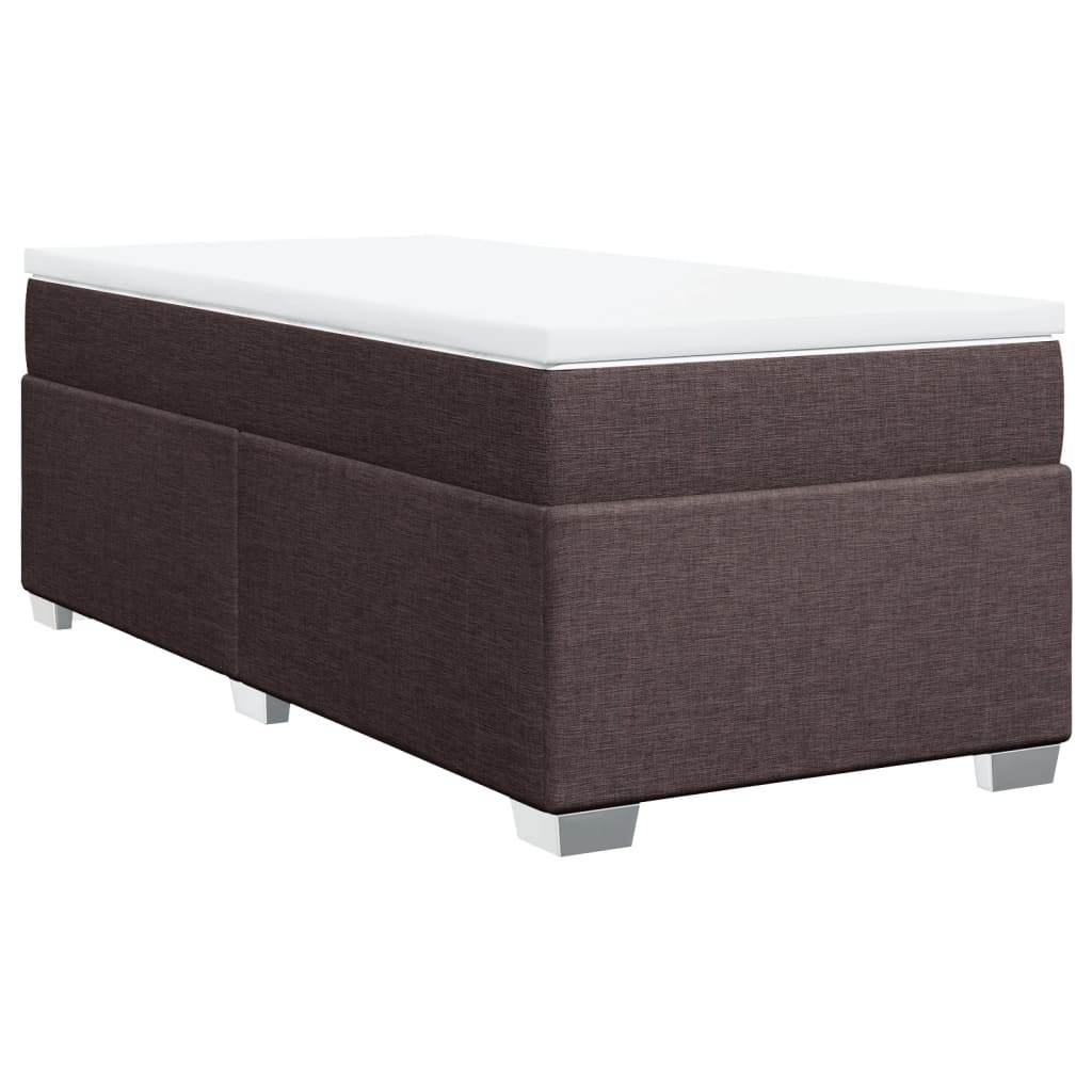 Giroletto a Molle con Materasso Marrone Scuro 100x200cm Tessuto | homemem39
