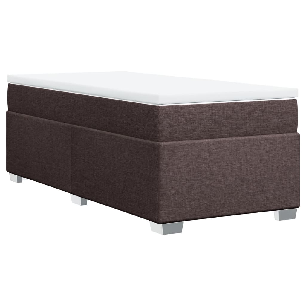 Giroletto a Molle con Materasso Marrone Scuro 100x200cm Tessuto | homemem39