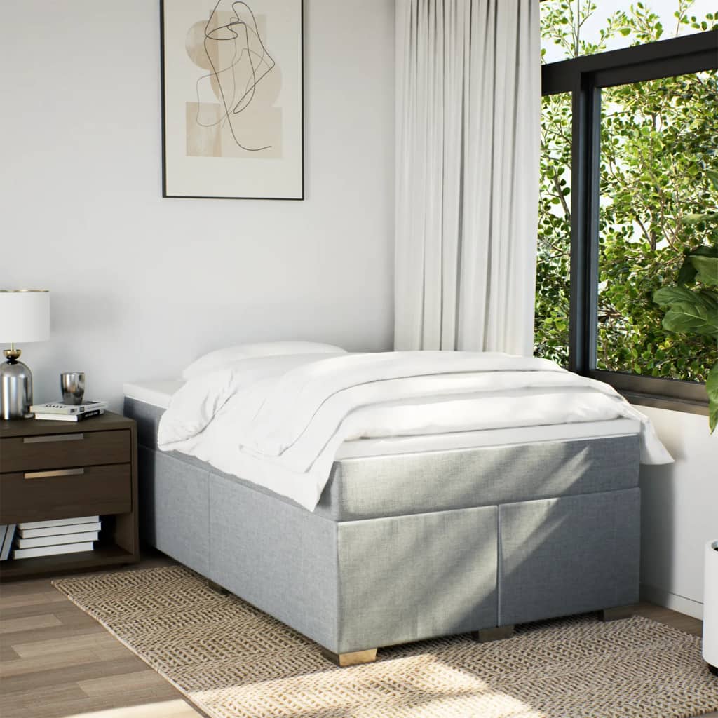 Giroletto a Molle con Materasso Grigio Chiaro 120x200cm Tessuto | homemem39