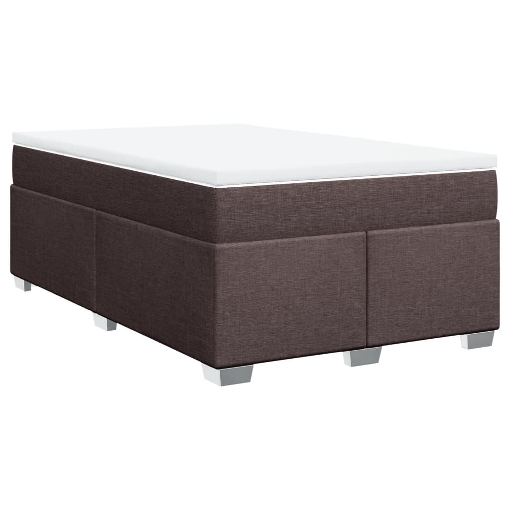 Giroletto a Molle con Materasso Marrone Scuro 120x200cm Tessuto | homemem39