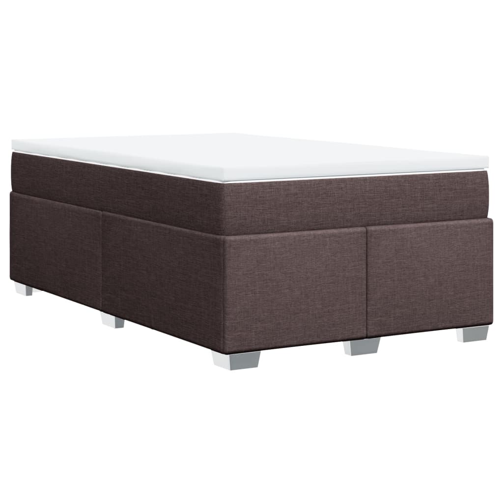Giroletto a Molle con Materasso Marrone Scuro 120x200cm Tessuto | homemem39