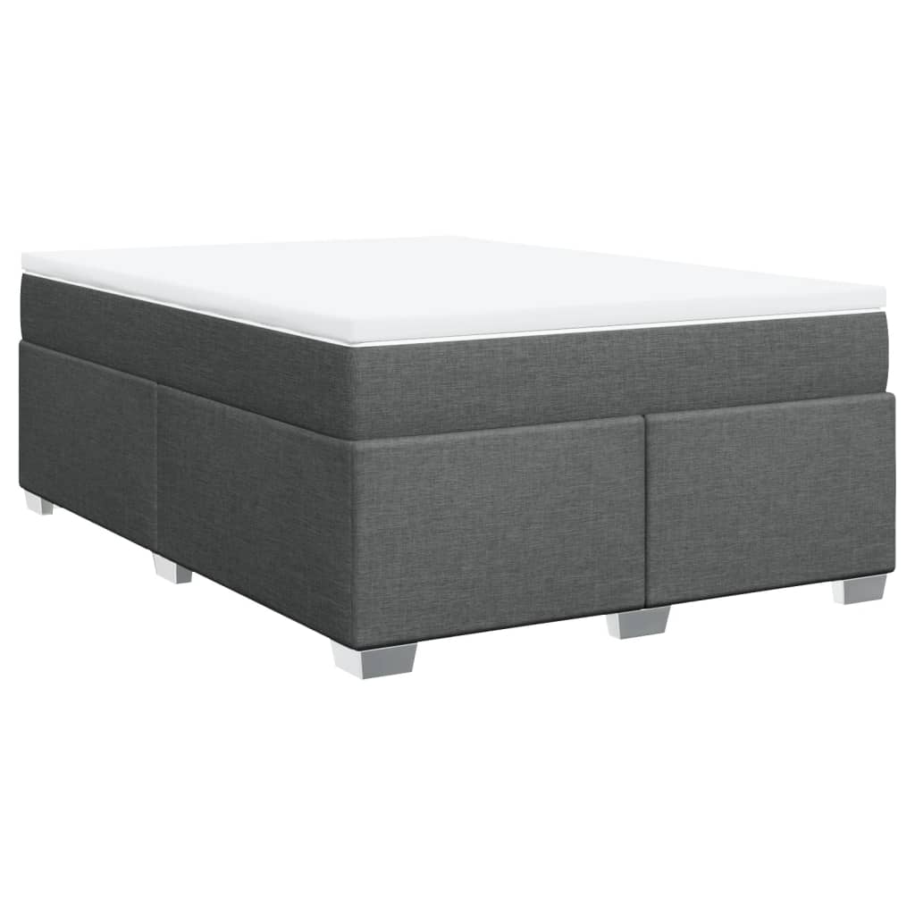 Giroletto a Molle con Materasso Grigio Scuro 140x190 cm Tessuto | homemem39
