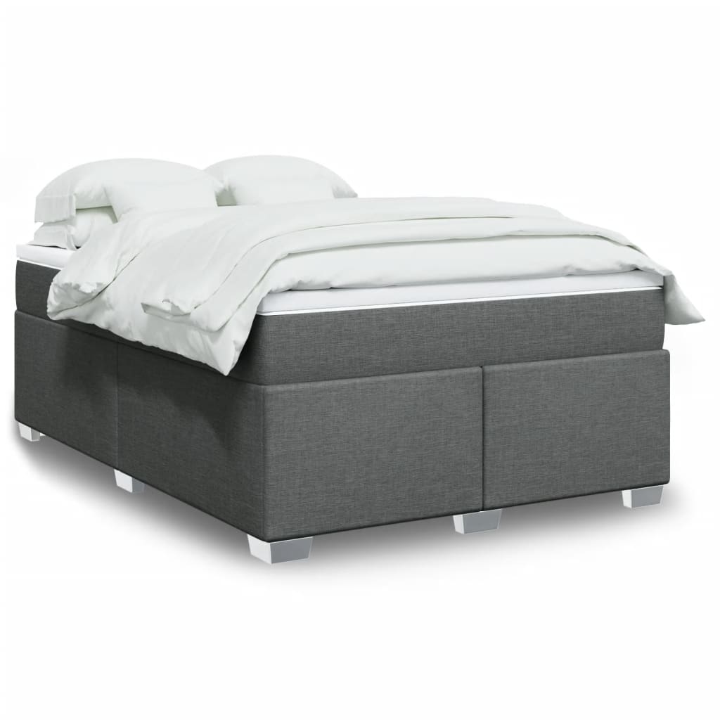 Giroletto a Molle con Materasso Grigio Scuro 140x190 cm Tessuto | homemem39