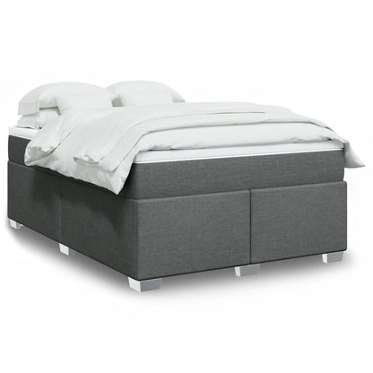 Giroletto a Molle con Materasso Grigio Scuro 140x190 cm Tessuto | homemem39