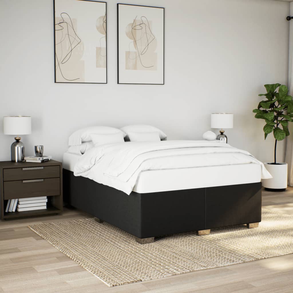 Giroletto a Molle con Materasso Nero 140x190 cm in Tessuto | homemem39