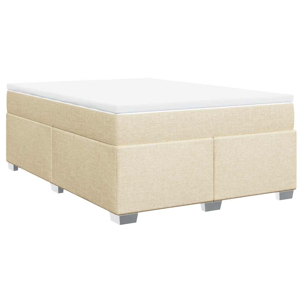 Giroletto a Molle con Materasso Crema 140x19 cm in Tessuto | homemem39