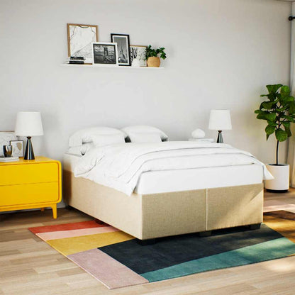 Giroletto a Molle con Materasso Crema 140x19 cm in Tessuto | homemem39