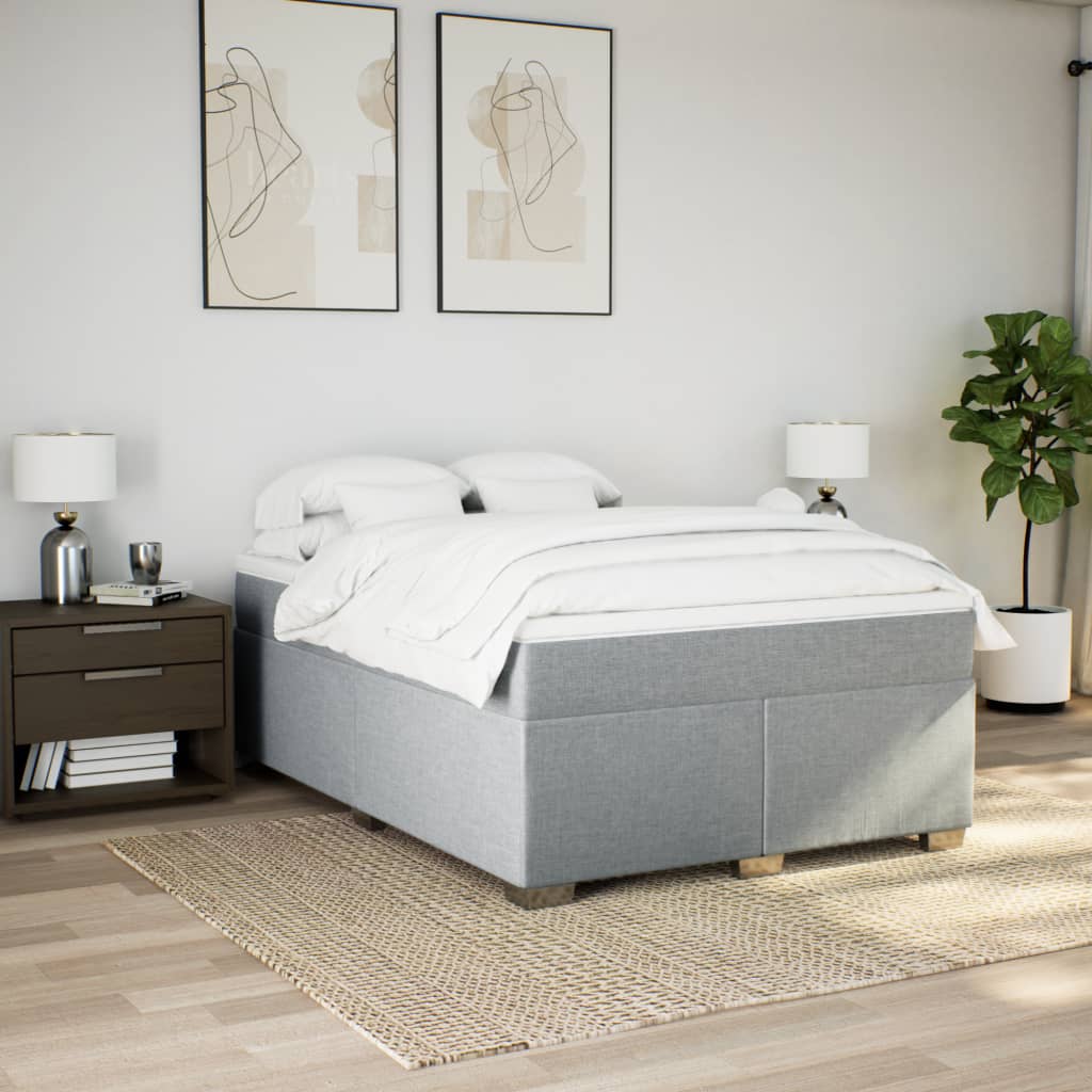 Giroletto a Molle con Materasso Grigio Chiaro 140x200cm Tessuto | homemem39
