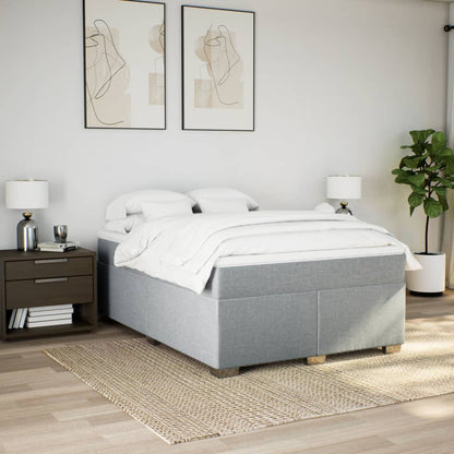 Giroletto a Molle con Materasso Grigio Chiaro 140x200cm Tessuto | homemem39