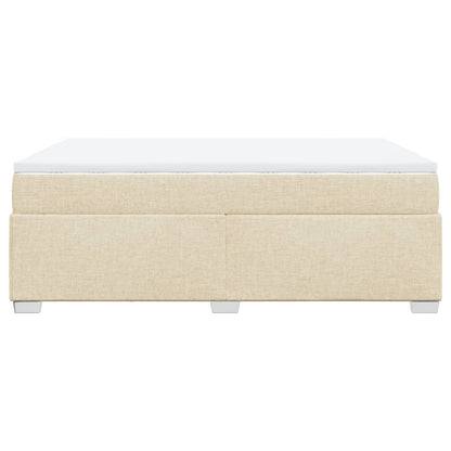 Giroletto a Molle con Materasso Crema 140x200 cm in Tessuto | homemem39