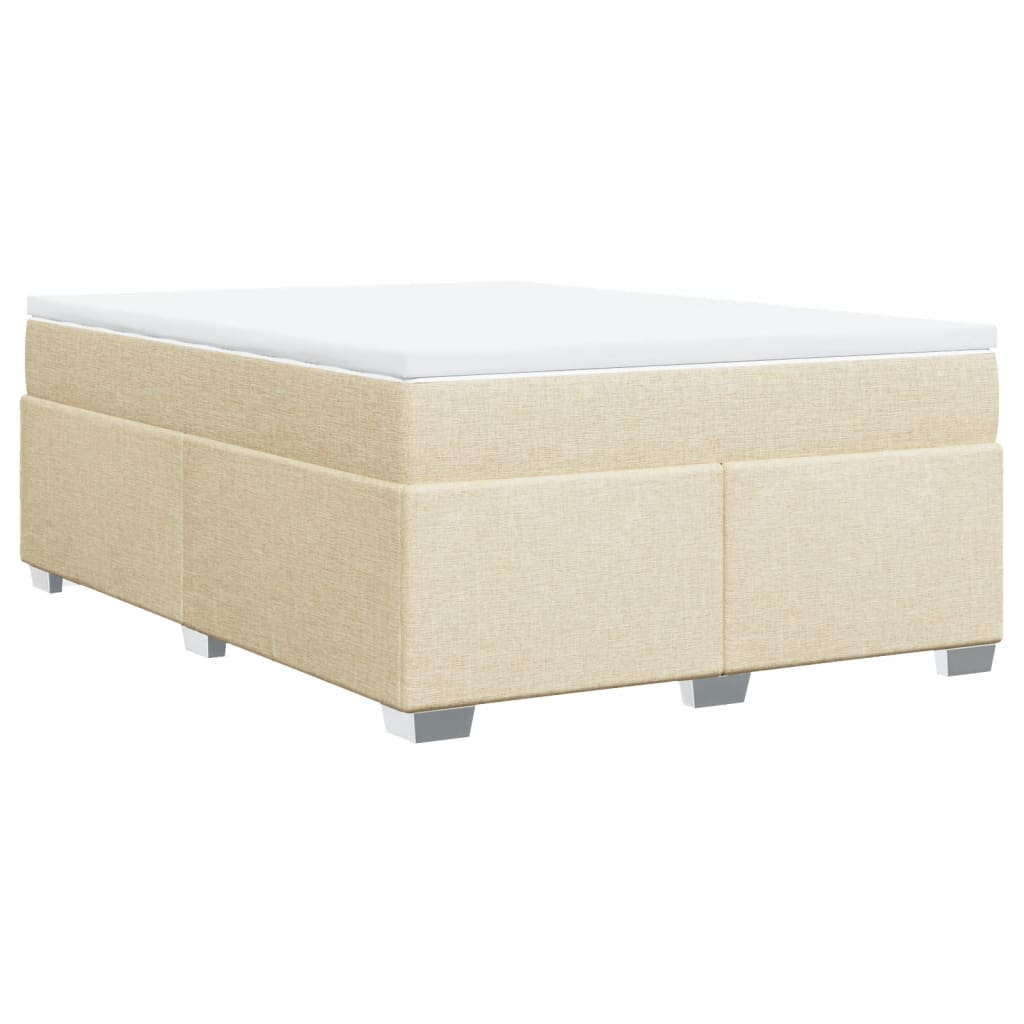 Giroletto a Molle con Materasso Crema 140x200 cm in Tessuto | homemem39