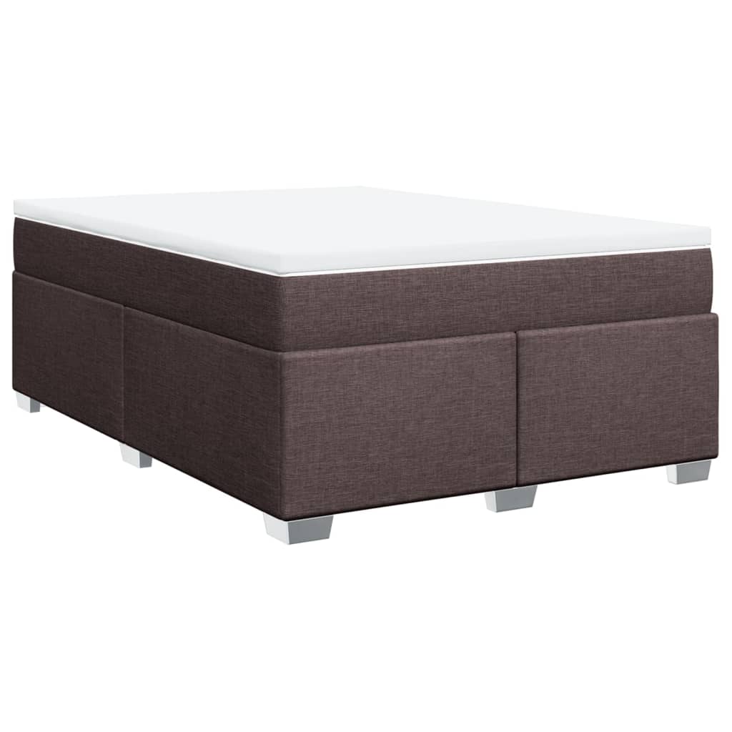 Giroletto a Molle con Materasso Marrone Scuro 160x200cm Tessuto | homemem39