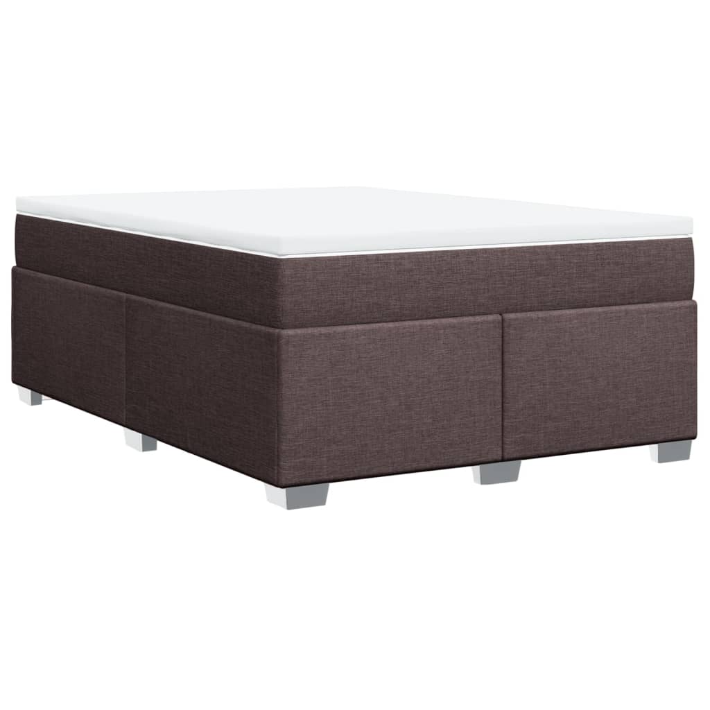 Giroletto a Molle con Materasso Marrone Scuro 160x200cm Tessuto | homemem39