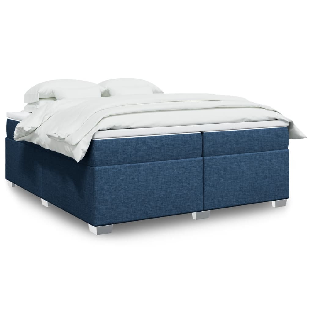 Giroletto a Molle con Materasso Blu 200x200 cm in Tessuto | homemem39