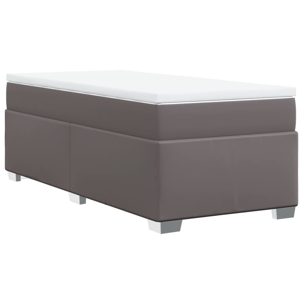 Giroletto a Molle con Materasso Grigio 90x190 cm in Similpelle | homemem39