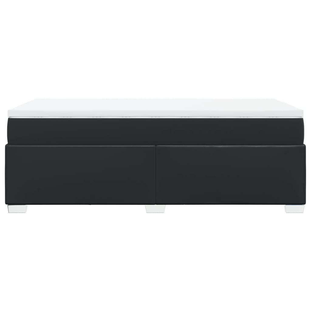 Giroletto a Molle con Materasso Nero 90x200 cm in Similpelle