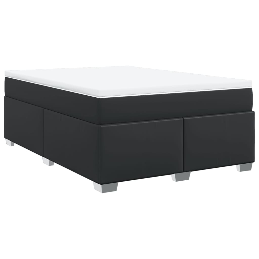 Giroletto a Molle con Materasso Nero 140x190 cm in Similpelle | homemem39