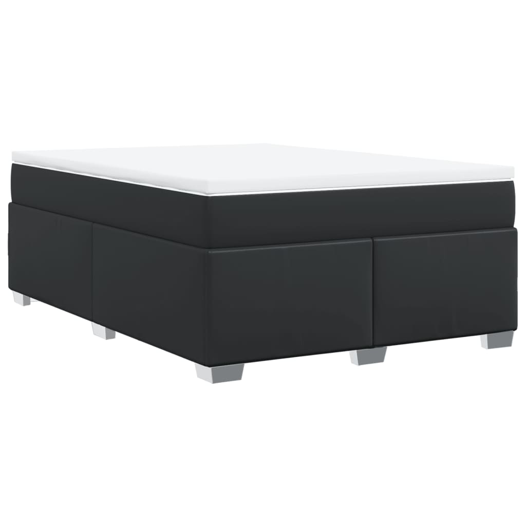 Giroletto a Molle con Materasso Nero 140x190 cm in Similpelle | homemem39