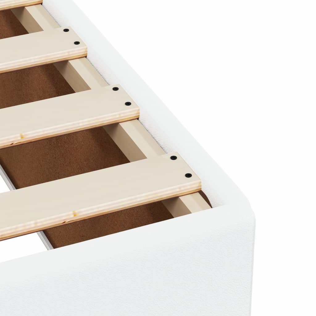 Giroletto a Molle con Materasso Bianco 140x190 cm in Similpelle - homemem39