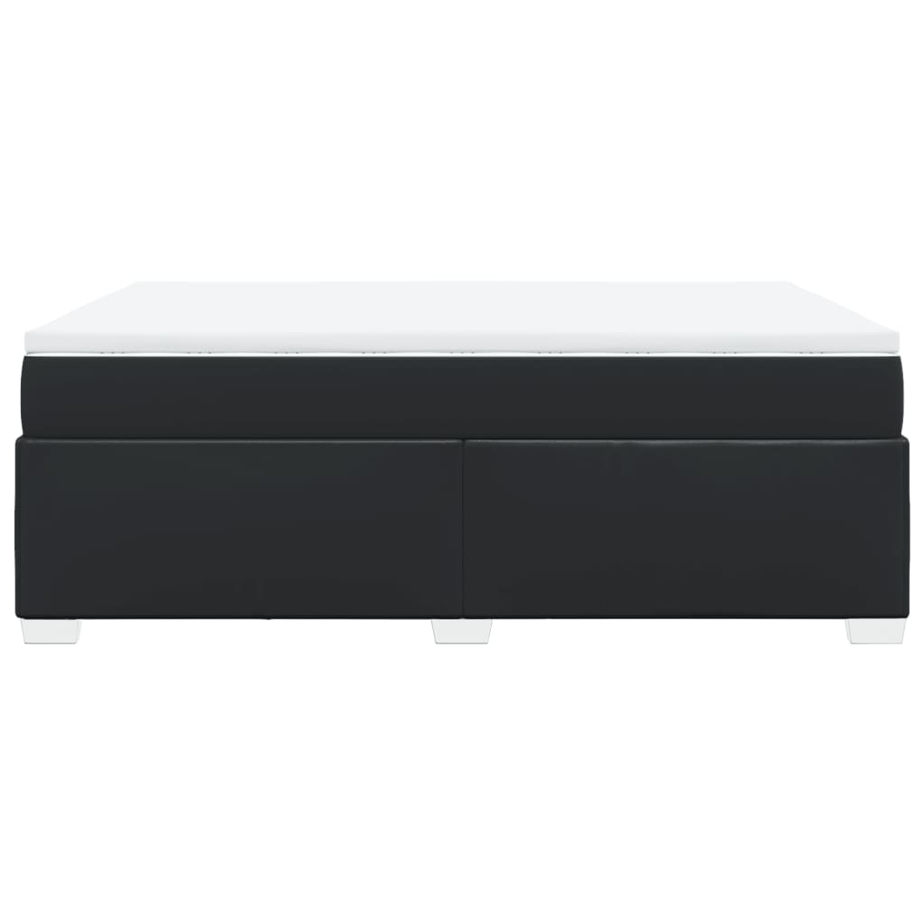 Giroletto a Molle con Materasso Nero 140x200 cm in Similpelle - homemem39