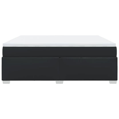 Giroletto a Molle con Materasso Nero 180x200 cm in Similpelle - homemem39