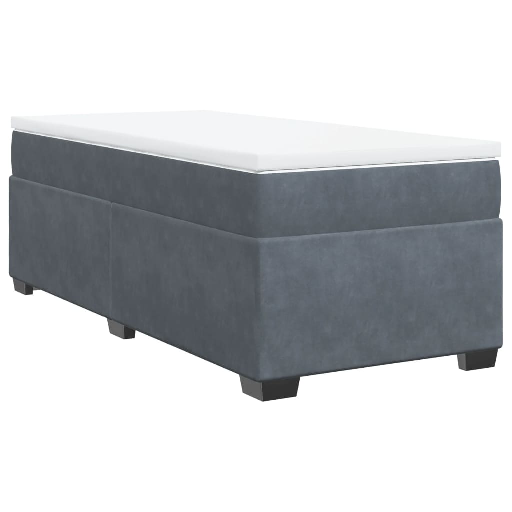 Giroletto a Molle con Materasso Grigio Scuro 80x200 cm Velluto | homemem39