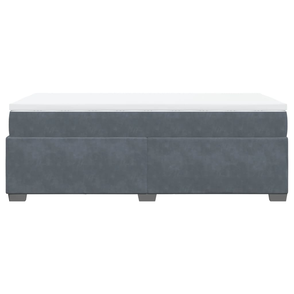 Giroletto a Molle con Materasso Grigio Scuro 80x200 cm Velluto | homemem39