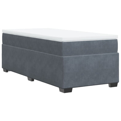 Giroletto a Molle con Materasso Grigio Scuro 80x200 cm Velluto | homemem39