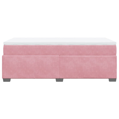 Giroletto a Molle con Materasso Rosa 80x200 cm in Velluto - homemem39