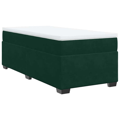 Giroletto a Molle con Materasso Verde Scuro 90x190 cm Velluto | homemem39