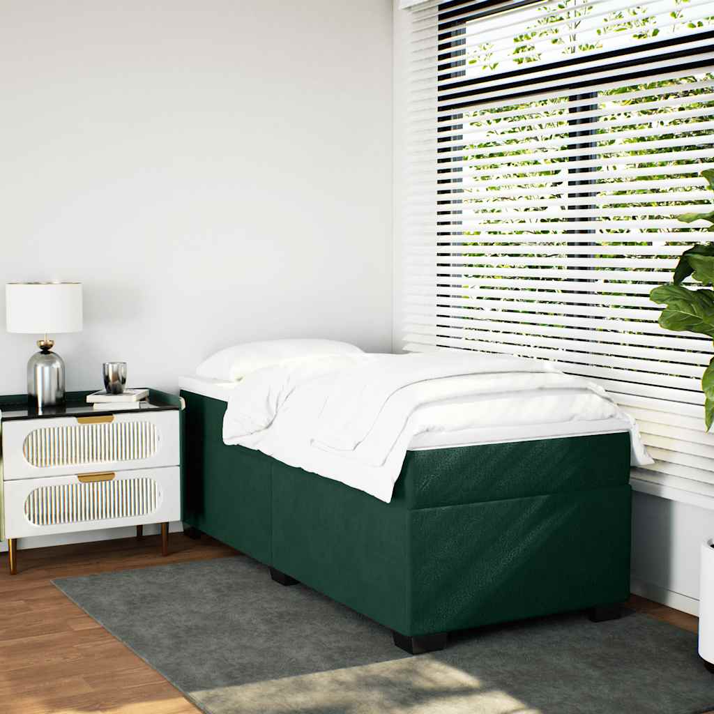 Giroletto a Molle con Materasso Verde Scuro 90x190 cm Velluto | homemem39