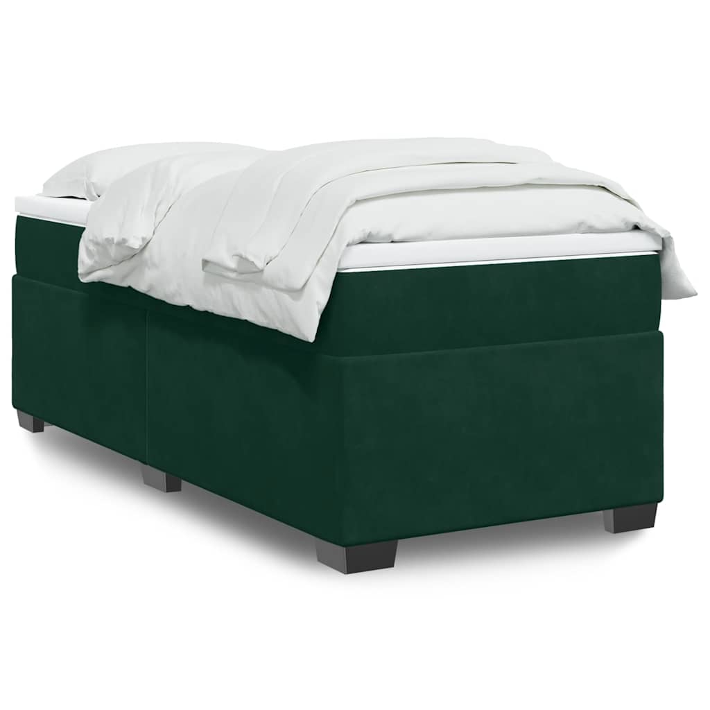 Giroletto a Molle con Materasso Verde Scuro 90x190 cm Velluto | homemem39