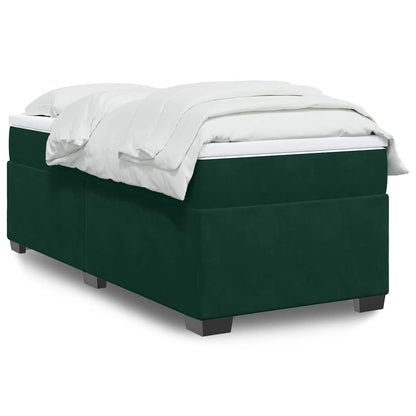 Giroletto a Molle con Materasso Verde Scuro 90x190 cm Velluto | homemem39
