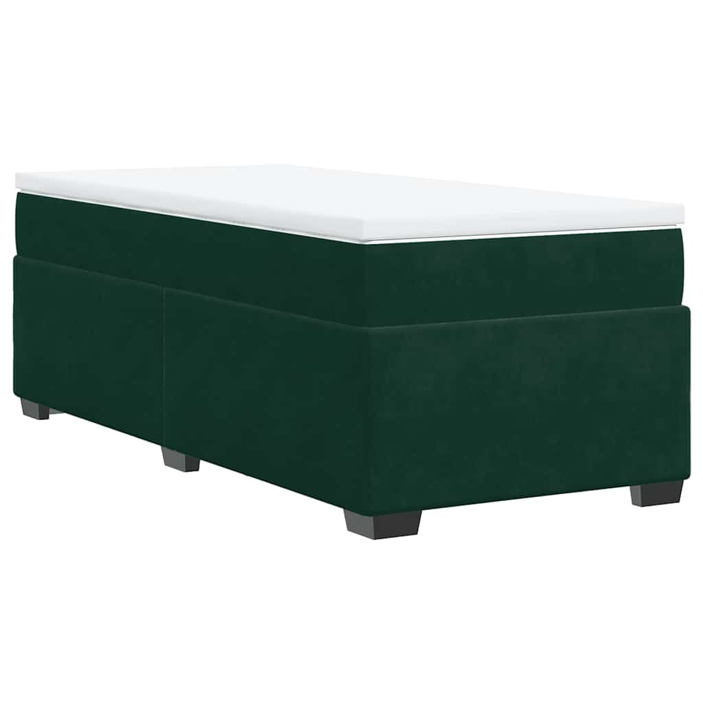 Giroletto a Molle con Materasso Verde Scuro 100x200 cm Velluto | homemem39