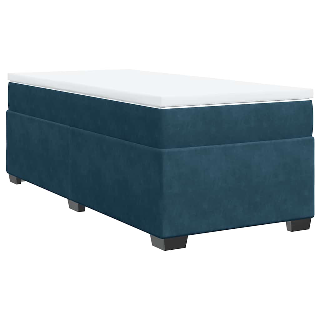 Giroletto a Molle con Materasso Blu Scuro 100x200 cm in Velluto | homemem39