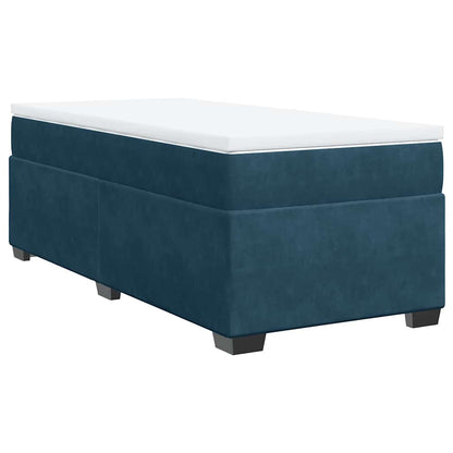 Giroletto a Molle con Materasso Blu Scuro 100x200 cm in Velluto | homemem39